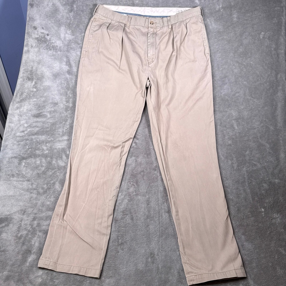 Polo Ralph Lauren Chino Pant Mens 38x34 Tan Khaki Double Pleated Andrew Pant